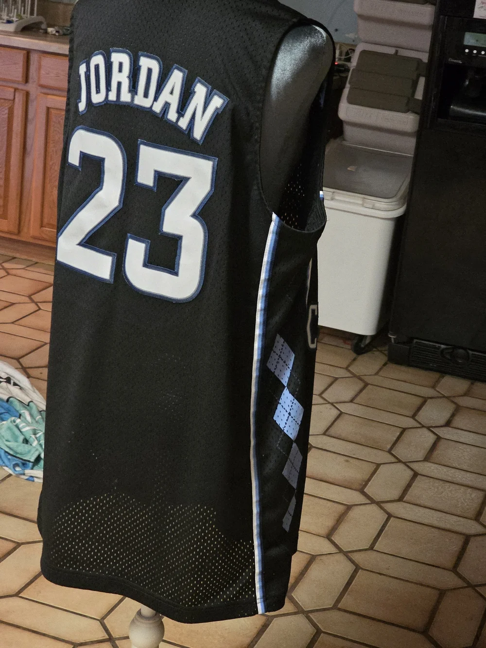 Jordan Black and Carolina Blue North Carolina #23 Basketball Jersey